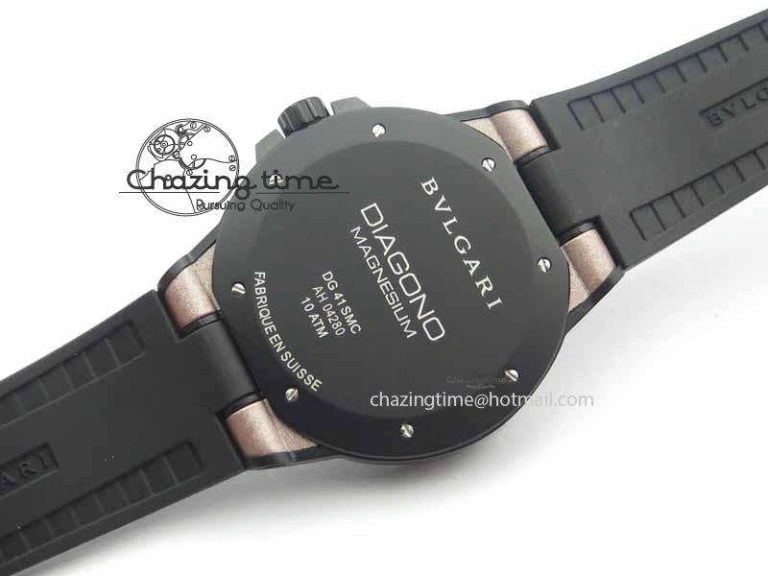 Diagono Magnesium PVD GF 1:1 Pink Textured Dial On Black Rubber Strap MIYOTA Colorful 5836