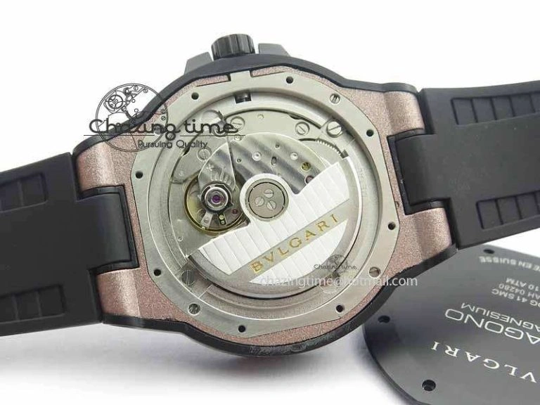 Diagono Magnesium PVD GF 1:1 Pink Textured Dial On Black Rubber Strap MIYOTA Colorful 5836