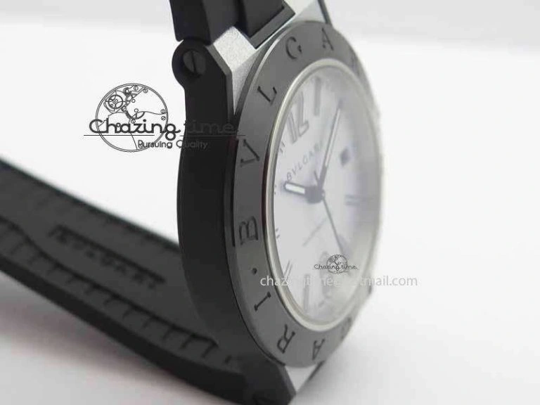 Diagono Magnesium PVD GF 1:1 Silver Textured Dial On Black Rubber Strap MIYOTA Tailored 5835