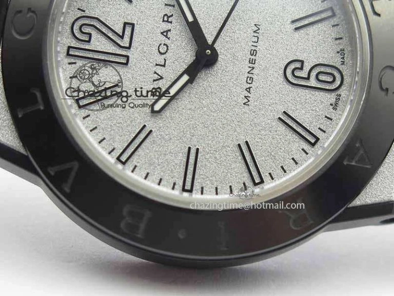 Diagono Magnesium PVD GF 1:1 Silver Textured Dial On Black Rubber Strap MIYOTA Tailored 5835
