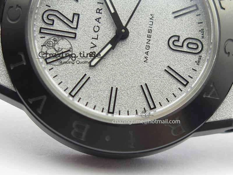 Diagono Magnesium PVD GF 1:1 Silver Textured Dial On Black Rubber Strap MIYOTA Tailored 5835