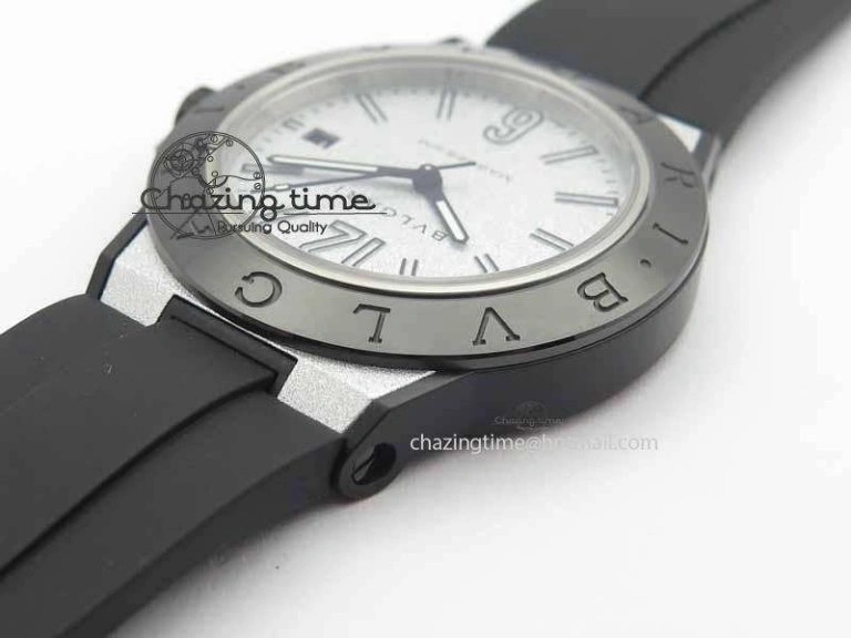 Diagono Magnesium PVD GF 1:1 Silver Textured Dial On Black Rubber Strap MIYOTA Tailored 5835