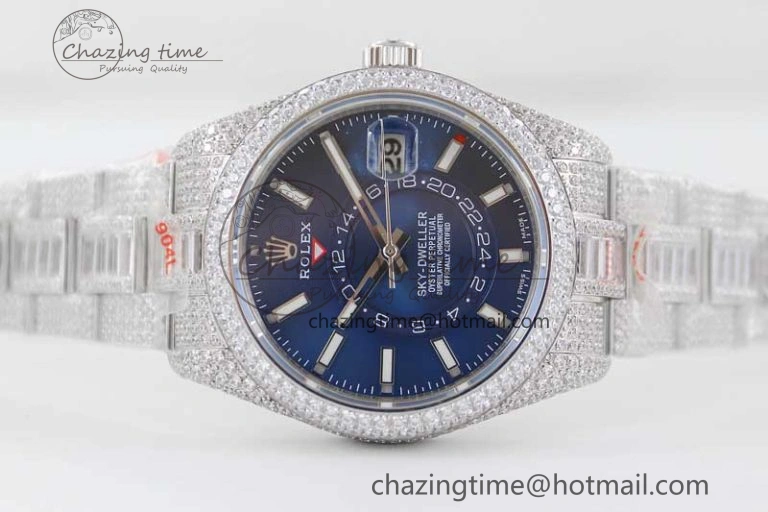 Breathable Diamond Skydweller SS TWF Best Edition Blue Dial on SS Bracelet 23J to 2340