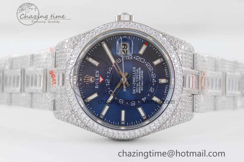 Breathable Diamond Skydweller SS TWF Best Edition Blue Dial on SS Bracelet 23J to 2340