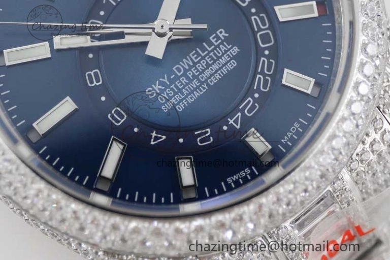 Breathable Diamond Skydweller SS TWF Best Edition Blue Dial on SS Bracelet 23J to 2340