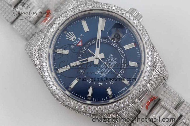 Breathable Diamond Skydweller SS TWF Best Edition Blue Dial on SS Bracelet 23J to 2340