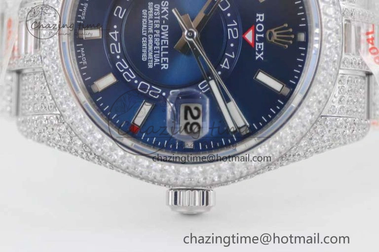 Breathable Diamond Skydweller SS TWF Best Edition Blue Dial on SS Bracelet 23J to 2340