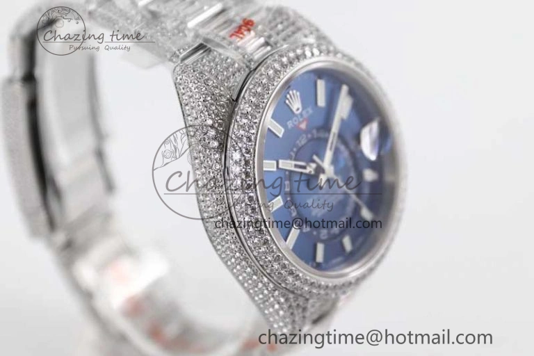 Breathable Diamond Skydweller SS TWF Best Edition Blue Dial on SS Bracelet 23J to 2340