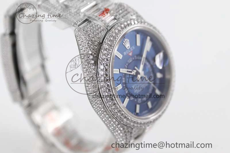 Breathable Diamond Skydweller SS TWF Best Edition Blue Dial on SS Bracelet 23J to 2340