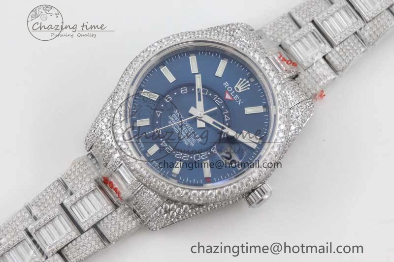 Breathable Diamond Skydweller SS TWF Best Edition Blue Dial on SS Bracelet 23J to 2340