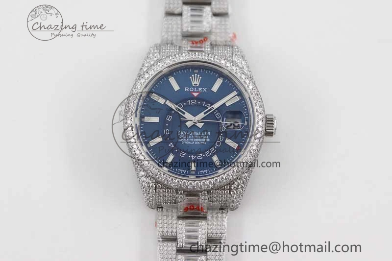 Breathable Diamond Skydweller SS TWF Best Edition Blue Dial on SS Bracelet 23J to 2340