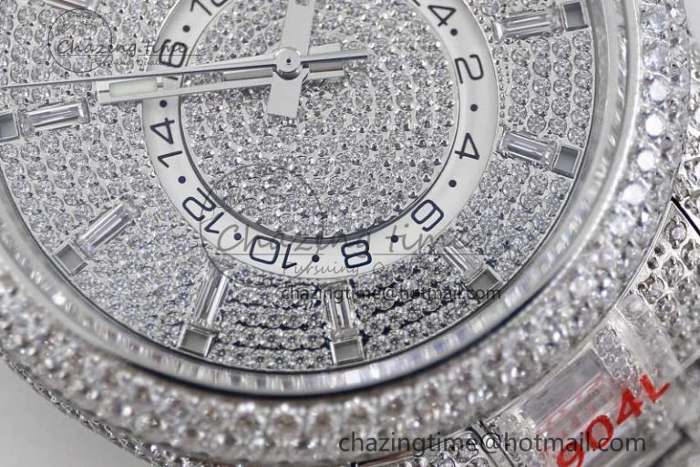 Functional Diamond Skydweller SS TWF Best Edition Full Diamond Dial on SS Bracelet 23J to 2341