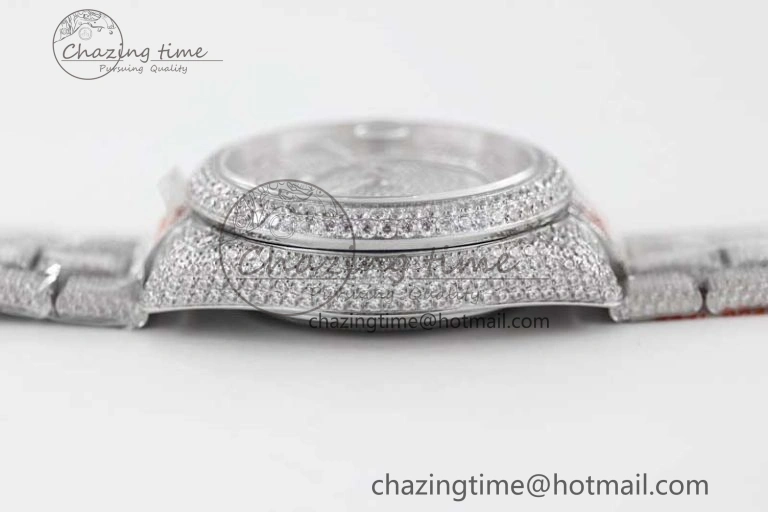 Functional Diamond Skydweller SS TWF Best Edition Full Diamond Dial on SS Bracelet 23J to 2341