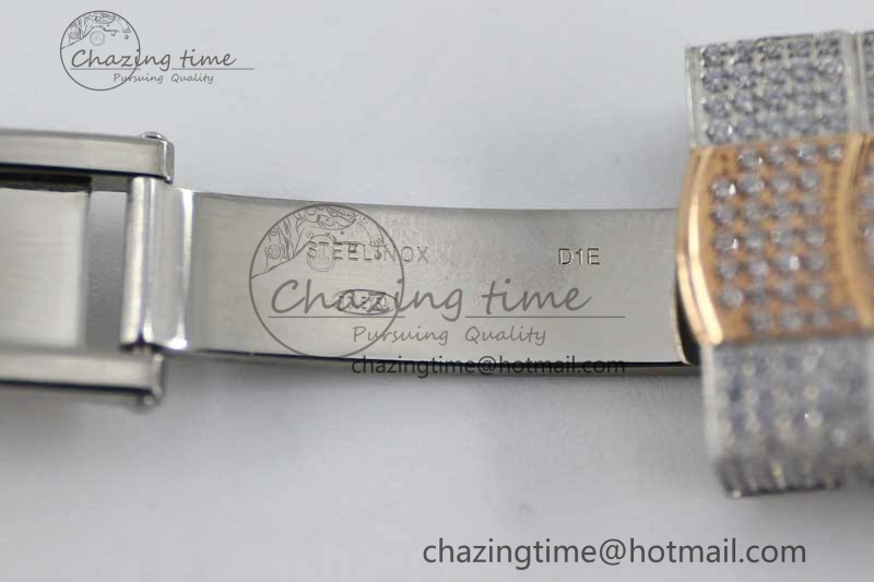 Diamond Skydweller SS RG TWF Best Edition Full Diamond Dial on SS RG Bracelet Asian 23J to TechFriendly 2344