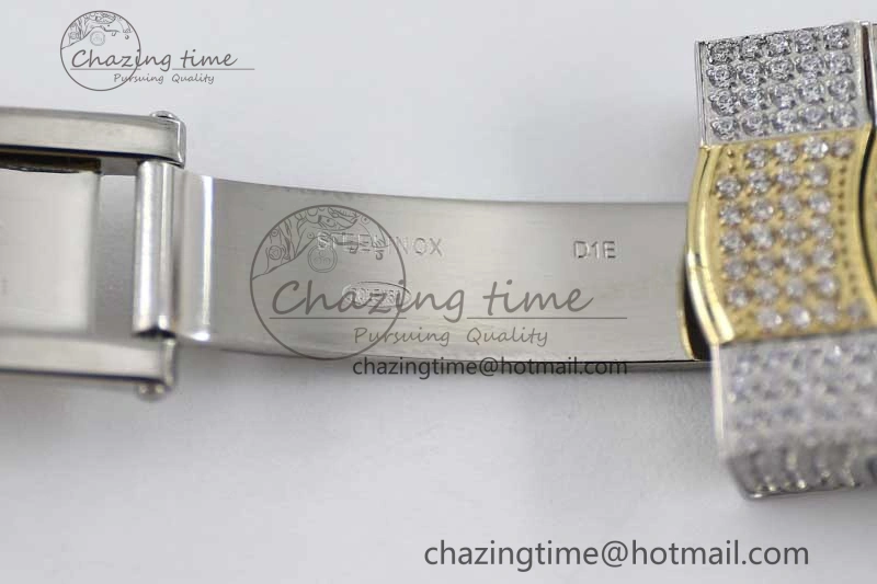 Classic Diamond Skydweller SS YG TWF Best Edition Black Dial on SS YG Bracelet Asian 23J to 2343