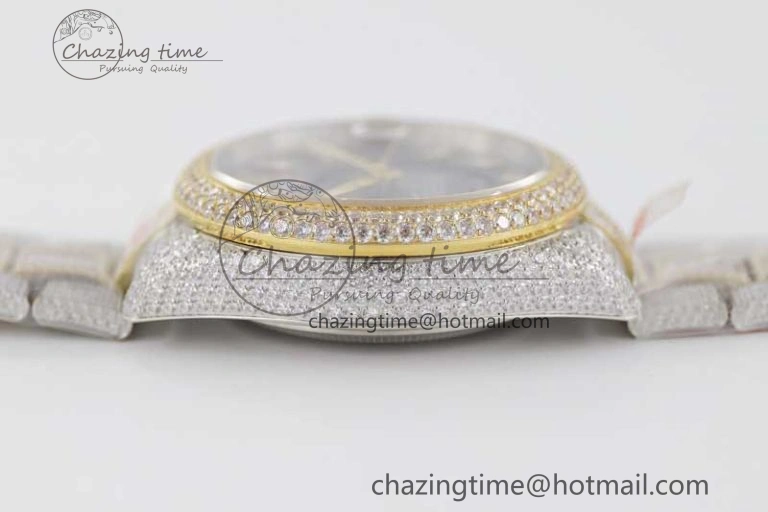 Classic Diamond Skydweller SS YG TWF Best Edition Black Dial on SS YG Bracelet Asian 23J to 2343
