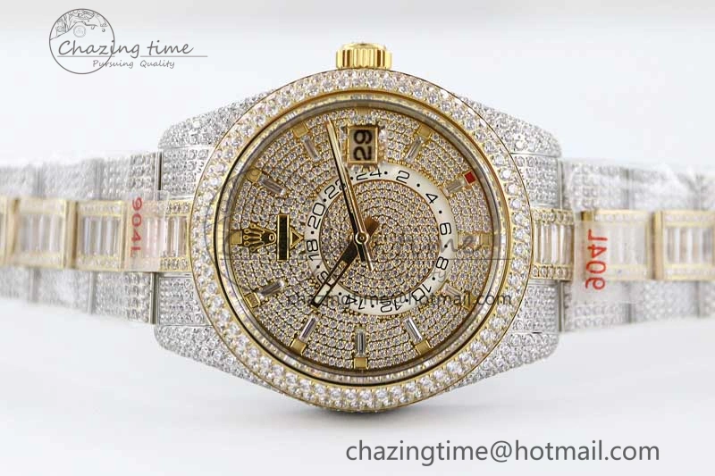 Diamond Skydweller SS YG TWF Best Edition Full Diamond Dial on SS YG Bracelet 23J to Casual 2342