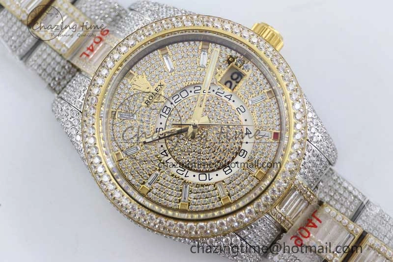 Diamond Skydweller SS YG TWF Best Edition Full Diamond Dial on SS YG Bracelet 23J to Casual 2342