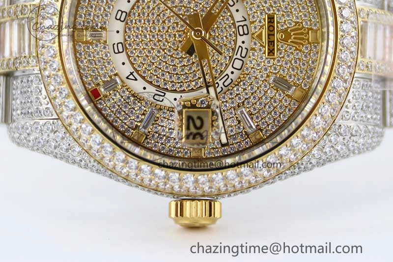 Diamond Skydweller SS YG TWF Best Edition Full Diamond Dial on SS YG Bracelet 23J to Casual 2342