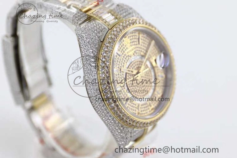 Diamond Skydweller SS YG TWF Best Edition Full Diamond Dial on SS YG Bracelet 23J to Casual 2342