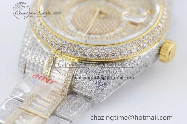 Diamond Skydweller SS YG TWF Best Edition Full Diamond Dial on SS YG Bracelet 23J to Casual 2342