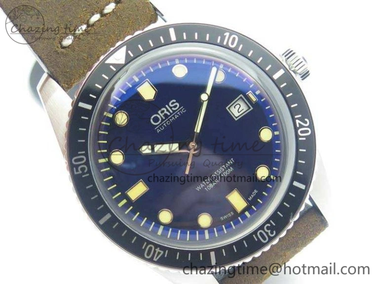Attractive Divers 7720 SS ZZF 1:1 Best Edition Blue Dial On Brown Leather Strap A 8292