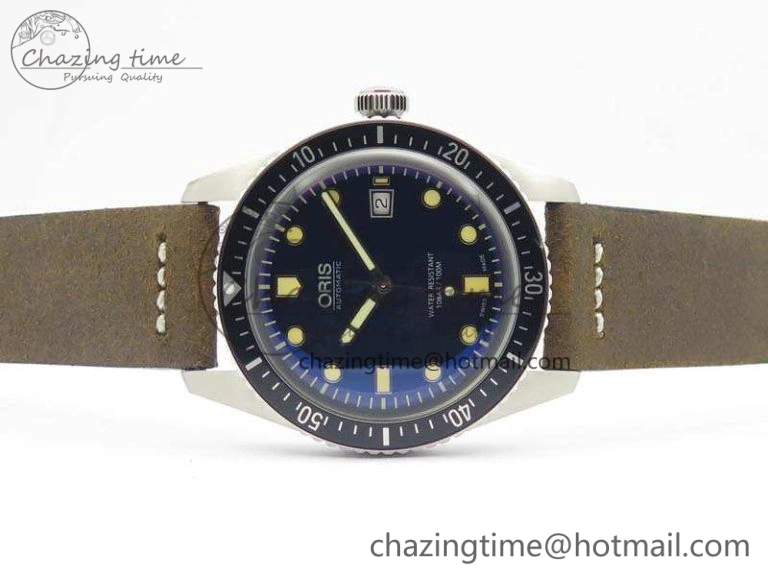 Attractive Divers 7720 SS ZZF 1:1 Best Edition Blue Dial On Brown Leather Strap A 8292