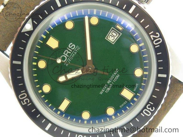 Efficient Divers 7720 SS ZZF 1:1 Best Edition Green Dial On Brown Leather Strap A 8290