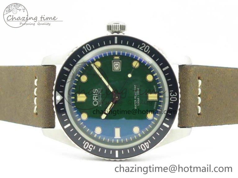Efficient Divers 7720 SS ZZF 1:1 Best Edition Green Dial On Brown Leather Strap A 8290