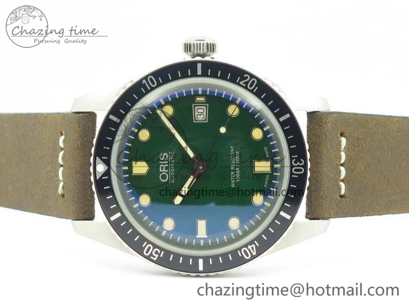 Efficient Divers 7720 SS ZZF 1:1 Best Edition Green Dial On Brown Leather Strap A 8290