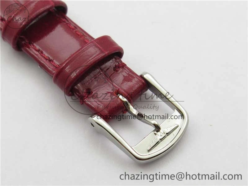 Original Doloevita SS 5055F 1:1 Best Edition Ivory White Textured Dial On Red Leather Strap Cal.L178. 7571