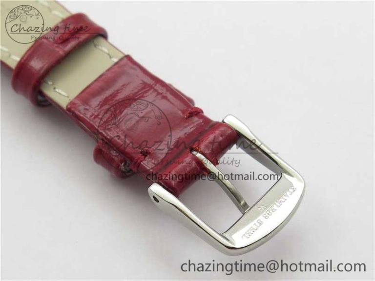 Original Doloevita SS 5055F 1:1 Best Edition Ivory White Textured Dial On Red Leather Strap Cal.L178. 7571