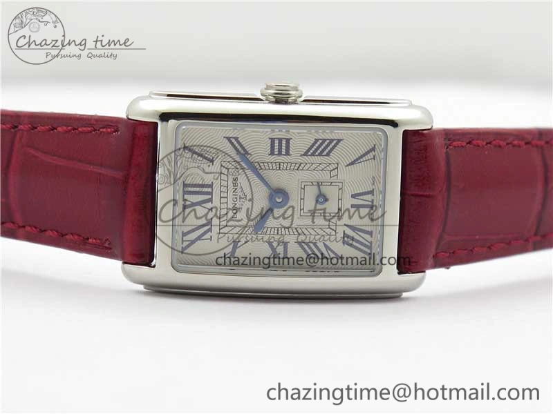 Original Doloevita SS 5055F 1:1 Best Edition Ivory White Textured Dial On Red Leather Strap Cal.L178. 7571