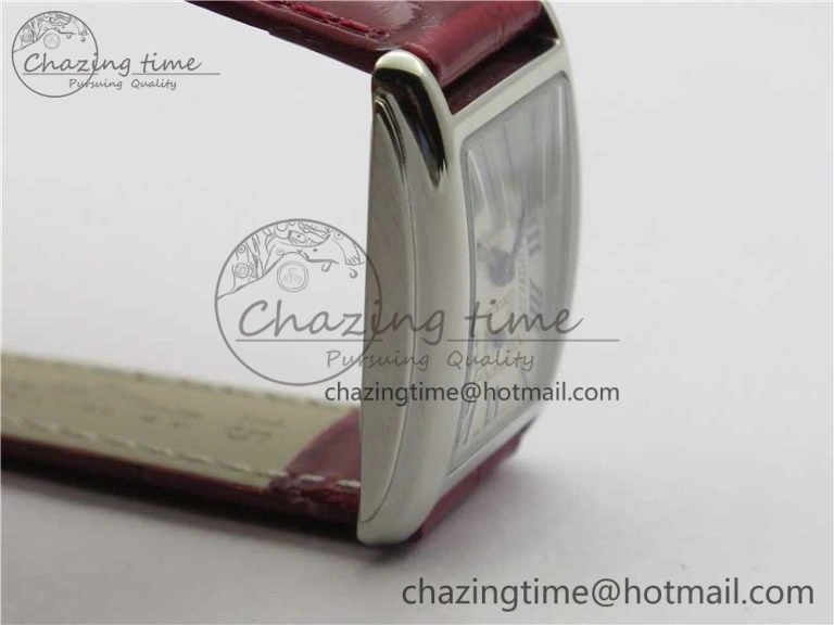 Original Doloevita SS 5055F 1:1 Best Edition Ivory White Textured Dial On Red Leather Strap Cal.L178. 7571