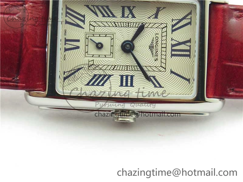 Original Doloevita SS 5055F 1:1 Best Edition Ivory White Textured Dial On Red Leather Strap Cal.L178. 7571