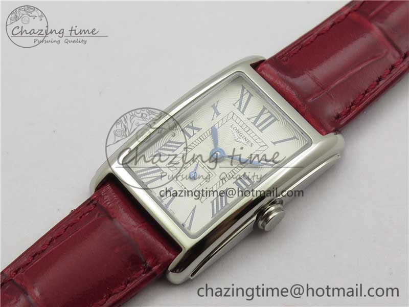 Original Doloevita SS 5055F 1:1 Best Edition Ivory White Textured Dial On Red Leather Strap Cal.L178. 7571