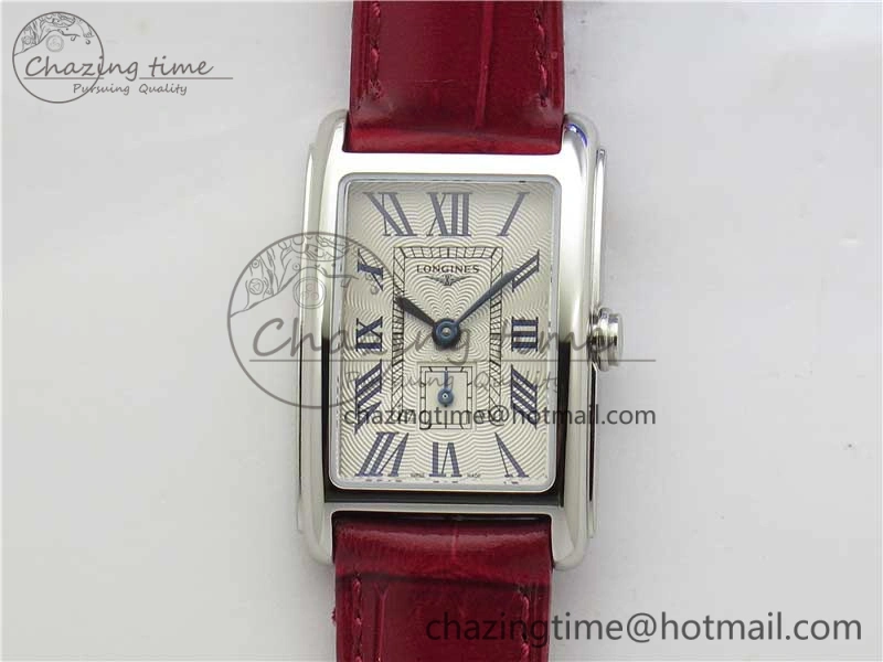 Original Doloevita SS 5055F 1:1 Best Edition Ivory White Textured Dial On Red Leather Strap Cal.L178. 7571