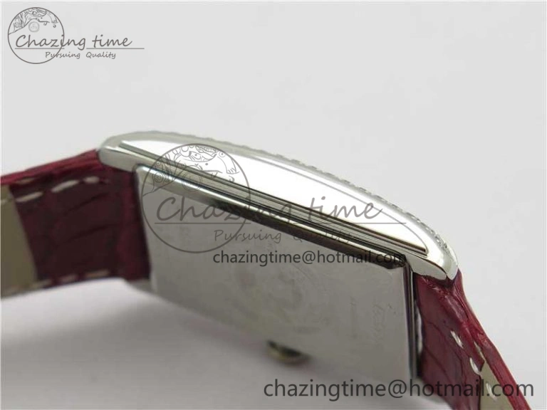 Doloevita SS Crystal Bezel 5055F 1:1 Best Edition Ivory White Textured Dial On Red Leather Strap Cal.L178. StreetReady 10447
