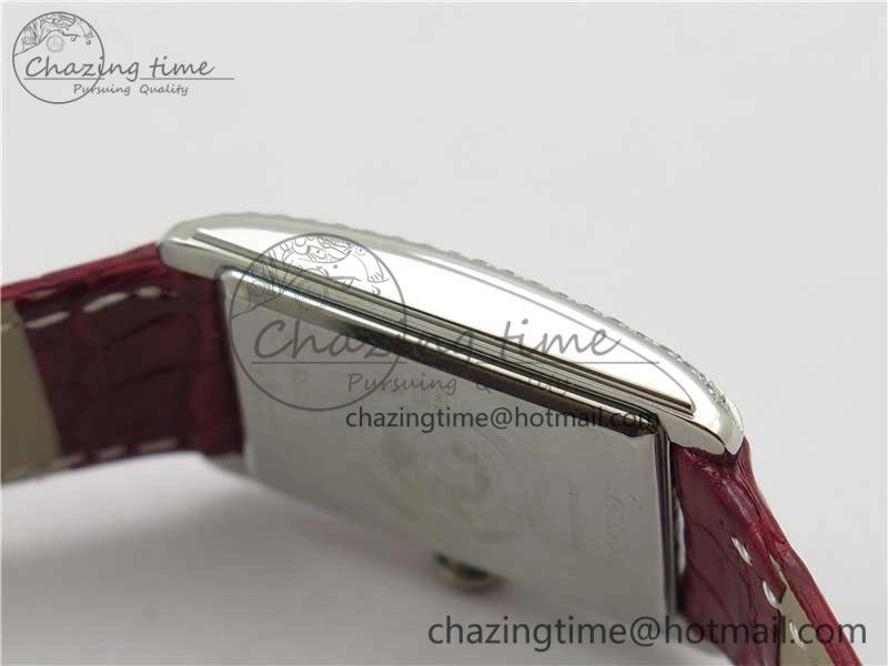 Doloevita SS Crystal Bezel 5055F 1:1 Best Edition Ivory White Textured Dial On Red Leather Strap Cal.L178. StreetReady 10447
