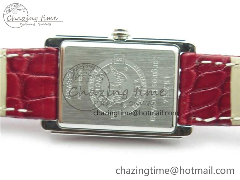 Doloevita SS Crystal Bezel 5055F 1:1 Best Edition Ivory White Textured Dial On Red Leather Strap Cal.L178. StreetReady 10447