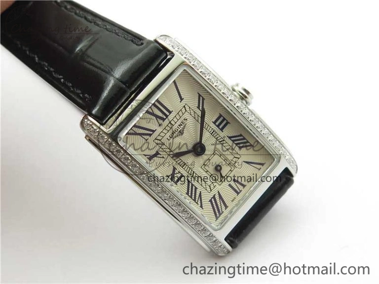 OdorResistant Doloevita SS Crystal Bezel 8848F 1:1 Best Edition Ivory White Textured Dial On Black Leather Strap Cal.L178. 7564