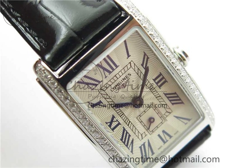 OdorResistant Doloevita SS Crystal Bezel 8848F 1:1 Best Edition Ivory White Textured Dial On Black Leather Strap Cal.L178. 7564