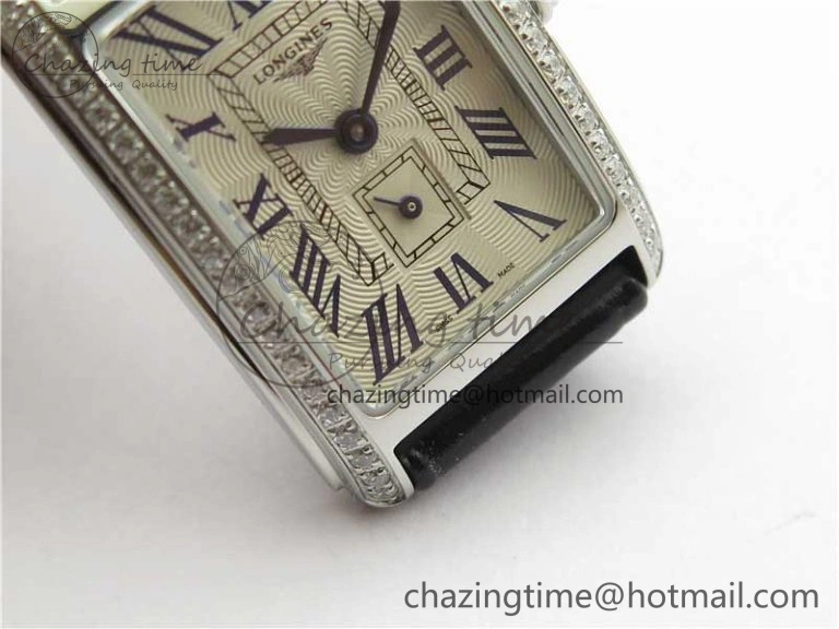 OdorResistant Doloevita SS Crystal Bezel 8848F 1:1 Best Edition Ivory White Textured Dial On Black Leather Strap Cal.L178. 7564