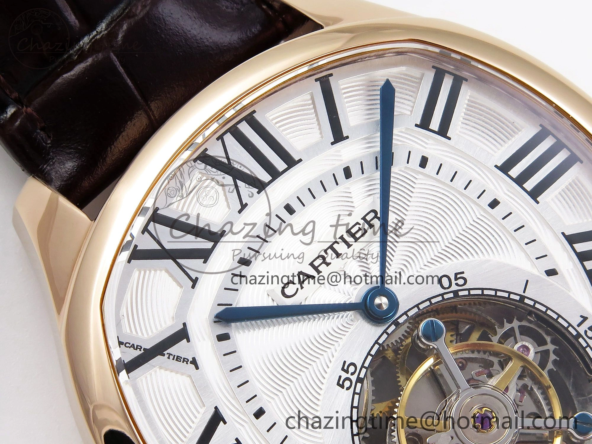 AllSeason Drive De Cartier Flying Tourbillon RG RMS Best Edition White Dial on Brown Leather Strap 5990