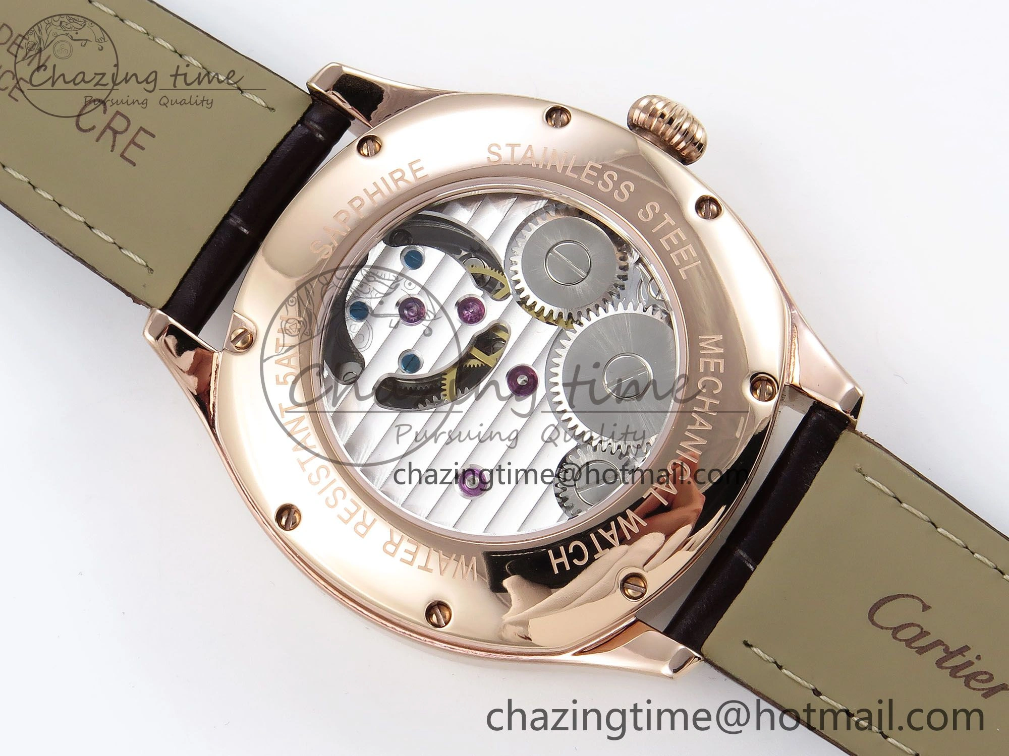 AllSeason Drive De Cartier Flying Tourbillon RG RMS Best Edition White Dial on Brown Leather Strap 5990