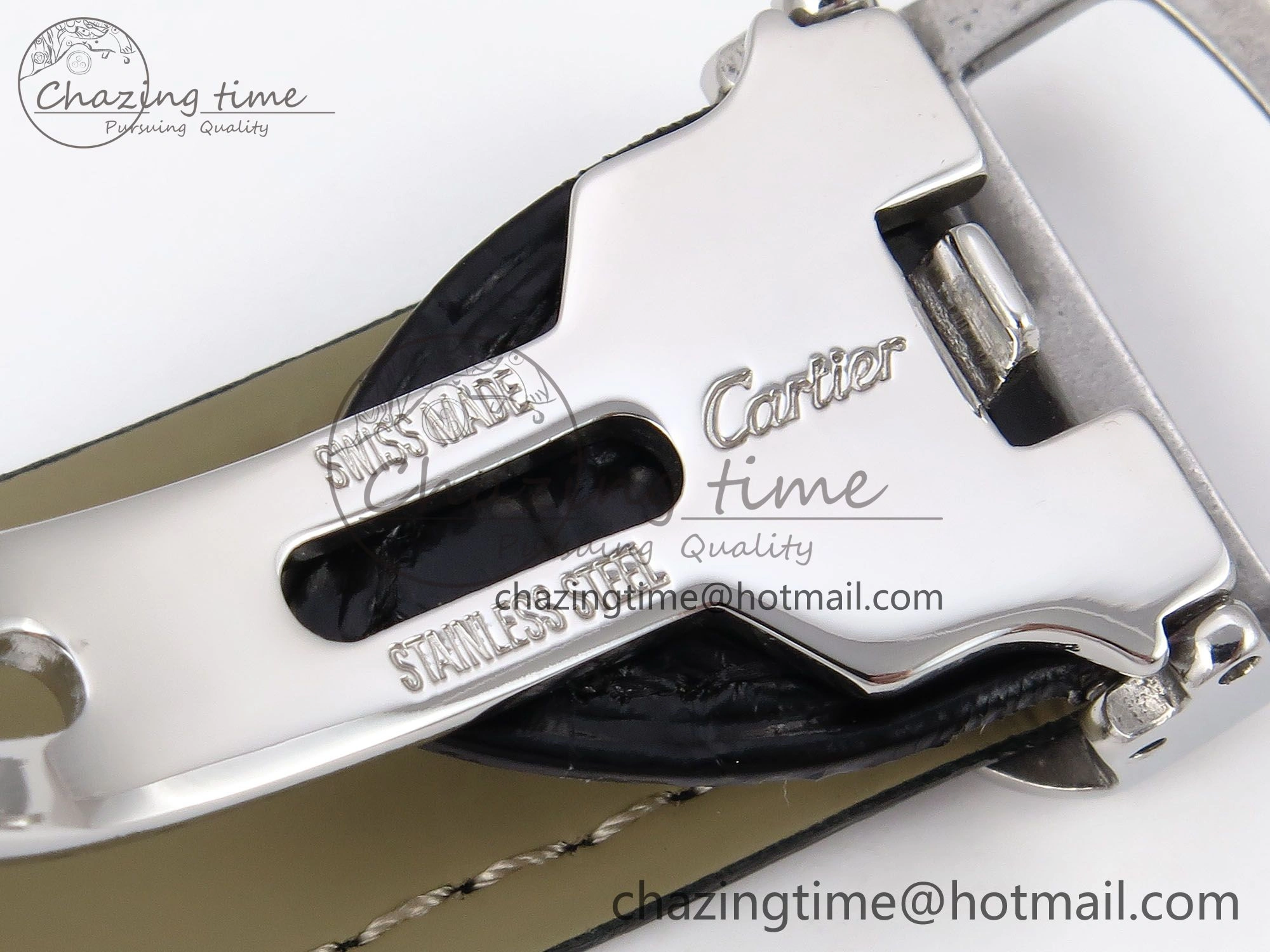 Drive De Cartier Flying Tourbillon SS RMS Best Edition Blue Dial on Black Leather Strap Reliable 5988
