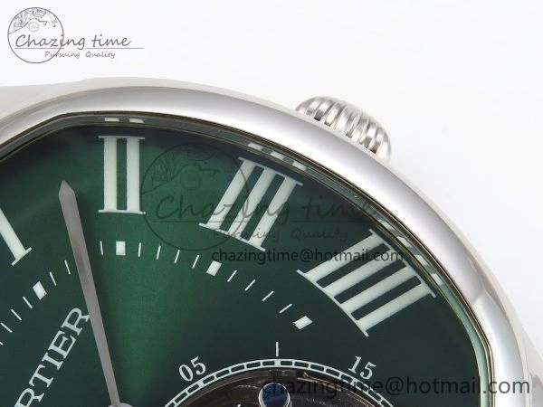 Drive De Cartier Flying Tourbillon SS RMS Best Edition Green Dial on Black Leather Strap AllSeason 5989