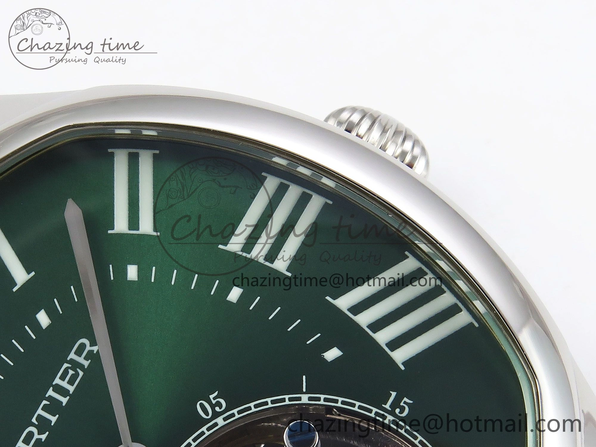 Drive De Cartier Flying Tourbillon SS RMS Best Edition Green Dial on Black Leather Strap AllSeason 5989