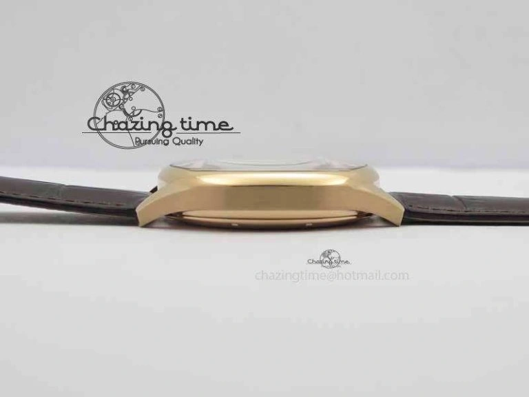 Versatile Drive De Cartier Tourbillon SS RG Best Edition Gray Textured Dial On Brown Leather Strap 6296