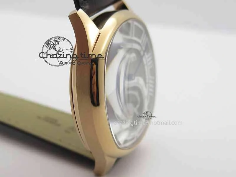 Versatile Drive De Cartier Tourbillon SS RG Best Edition Gray Textured Dial On Brown Leather Strap 6296